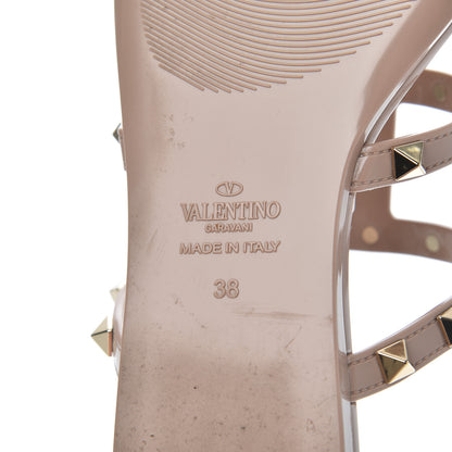 Valentino Garavani PVC Jelly Rockstud Caged Flat Thong Sandals 38 Poudre 7 of 11
