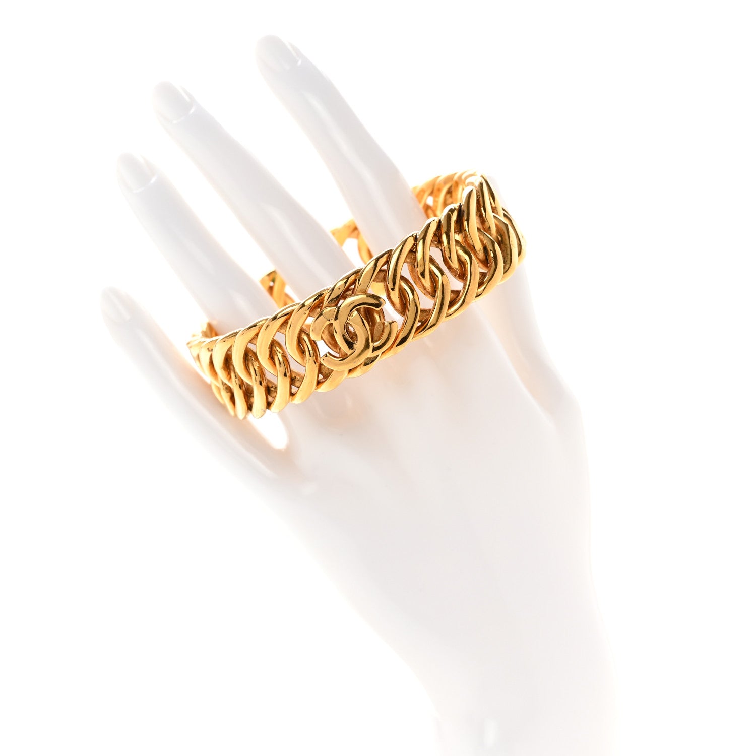 Chanel CC Chain Wide Bracelet Gold 2 of 5