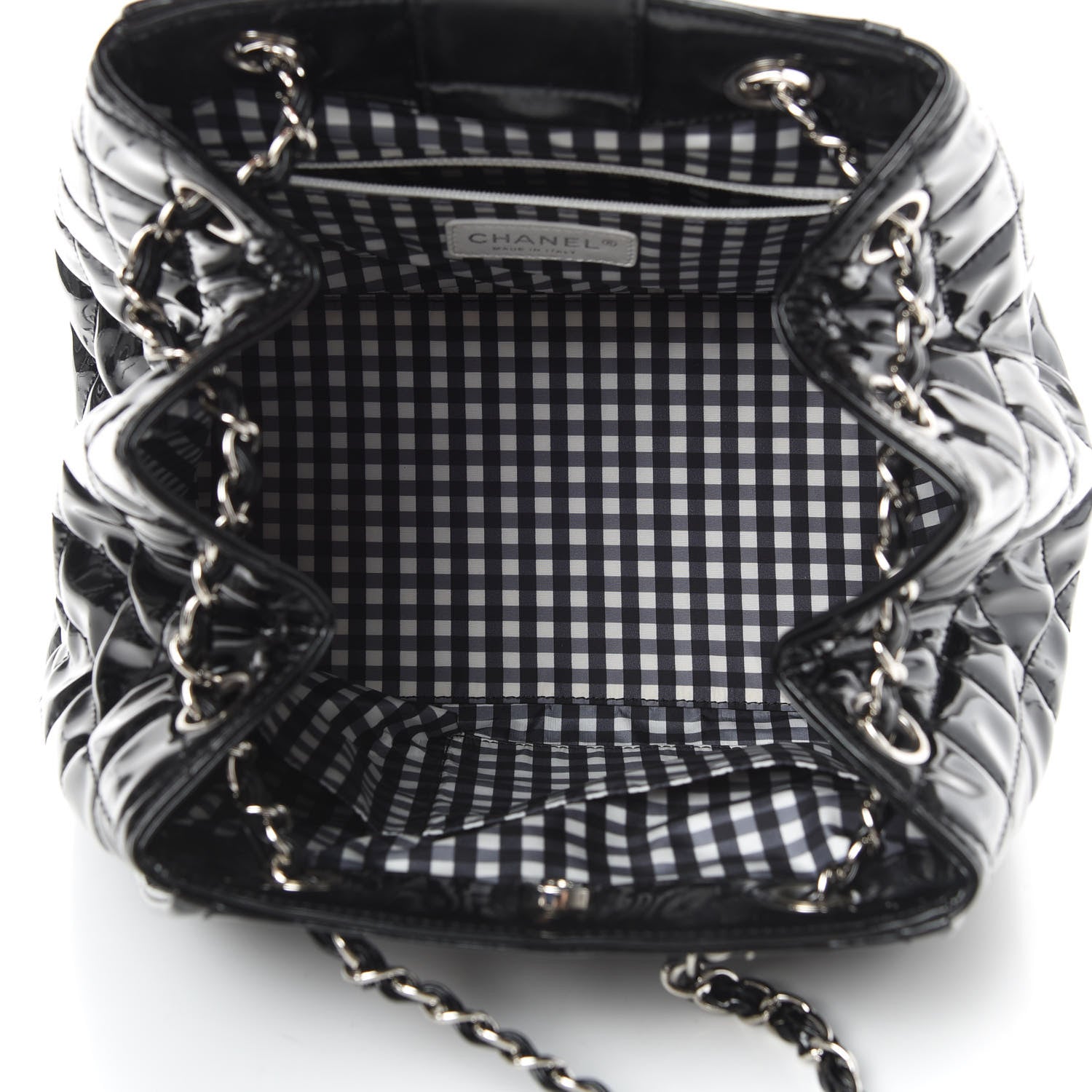 Chanel Vinyl Lipstick Ligne Accordion Tote Black 5 of 11