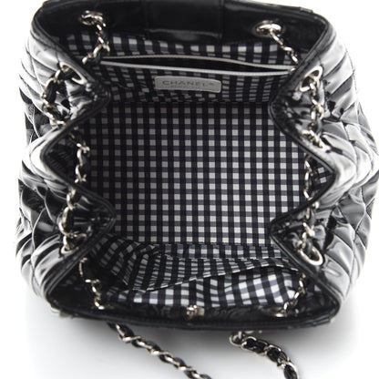 Chanel Vinyl Lipstick Ligne Accordion Tote Black 5 of 11