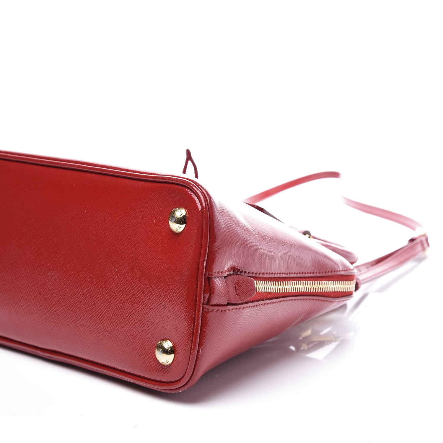Prada Saffiano Vernice Mini Promenade Tote Rosso 6 of 13