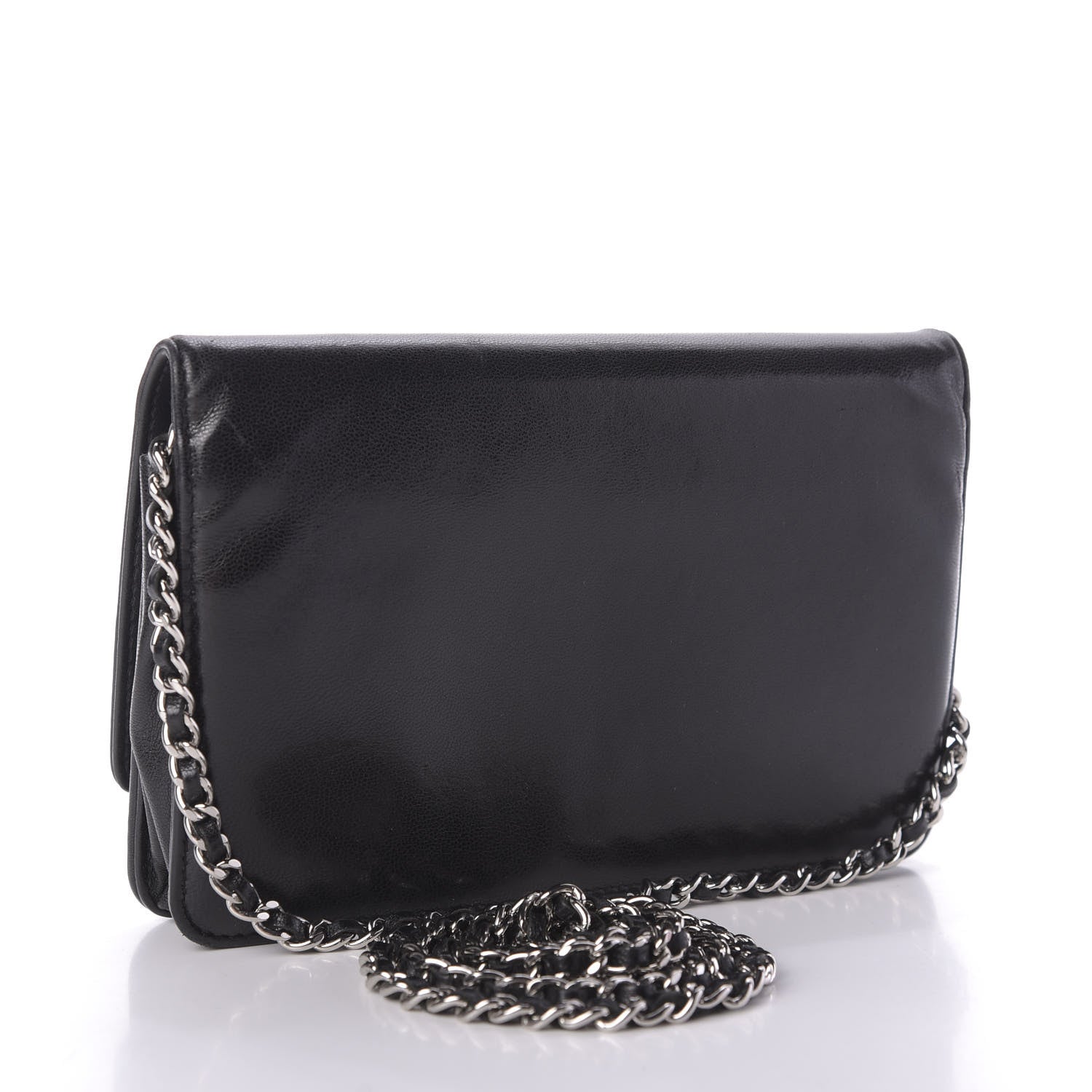 Chanel Lambskin Timeless CC Wallet On Chain WOC Black 3 of 11