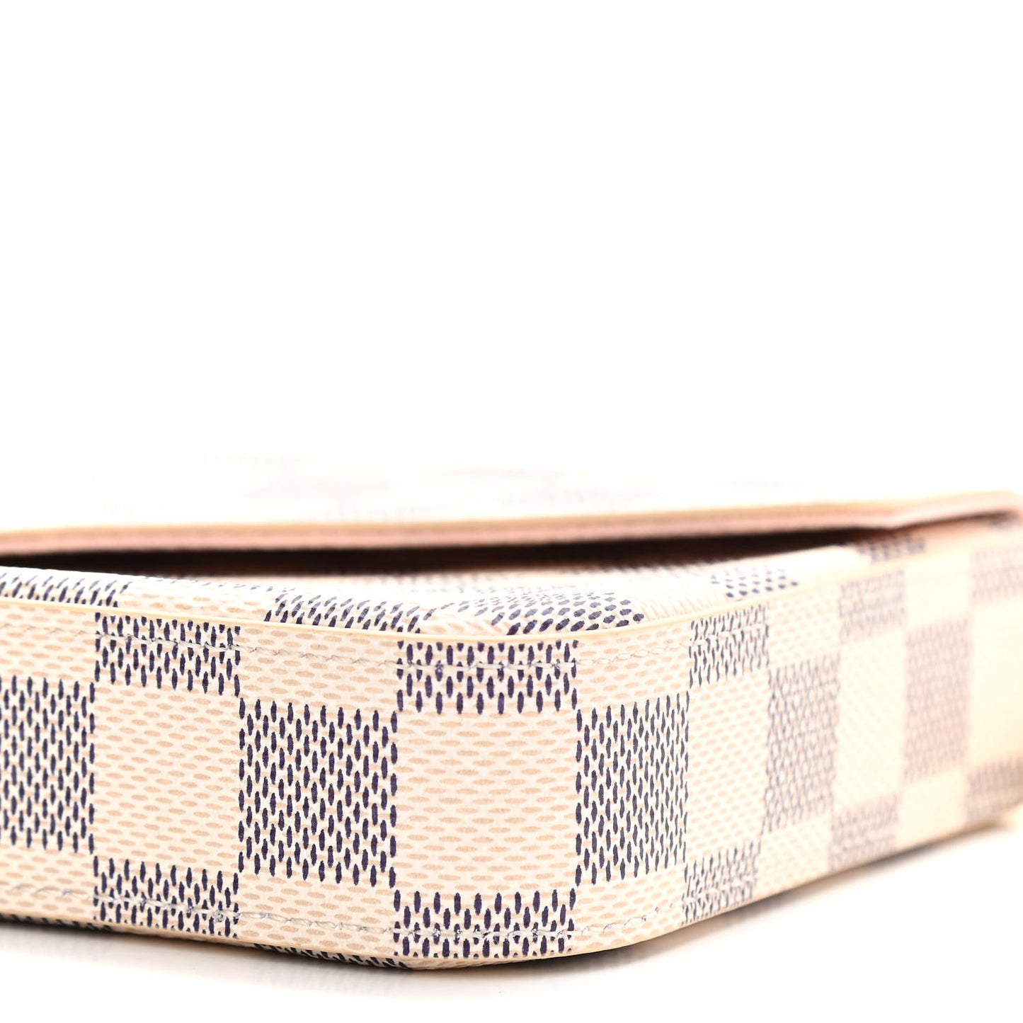 Damier Azur Pochette Felicie Chain Wallet Rose Ballerine