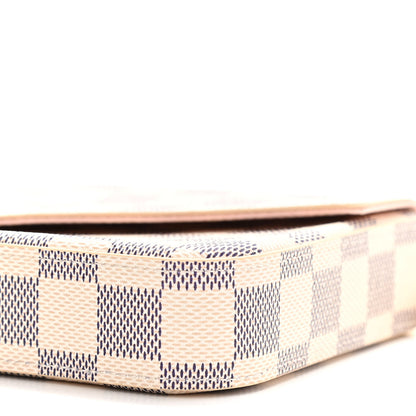 Louis Vuitton Damier Azur Pochette Felicie Chain Wallet Rose Ballerine 9 of 10