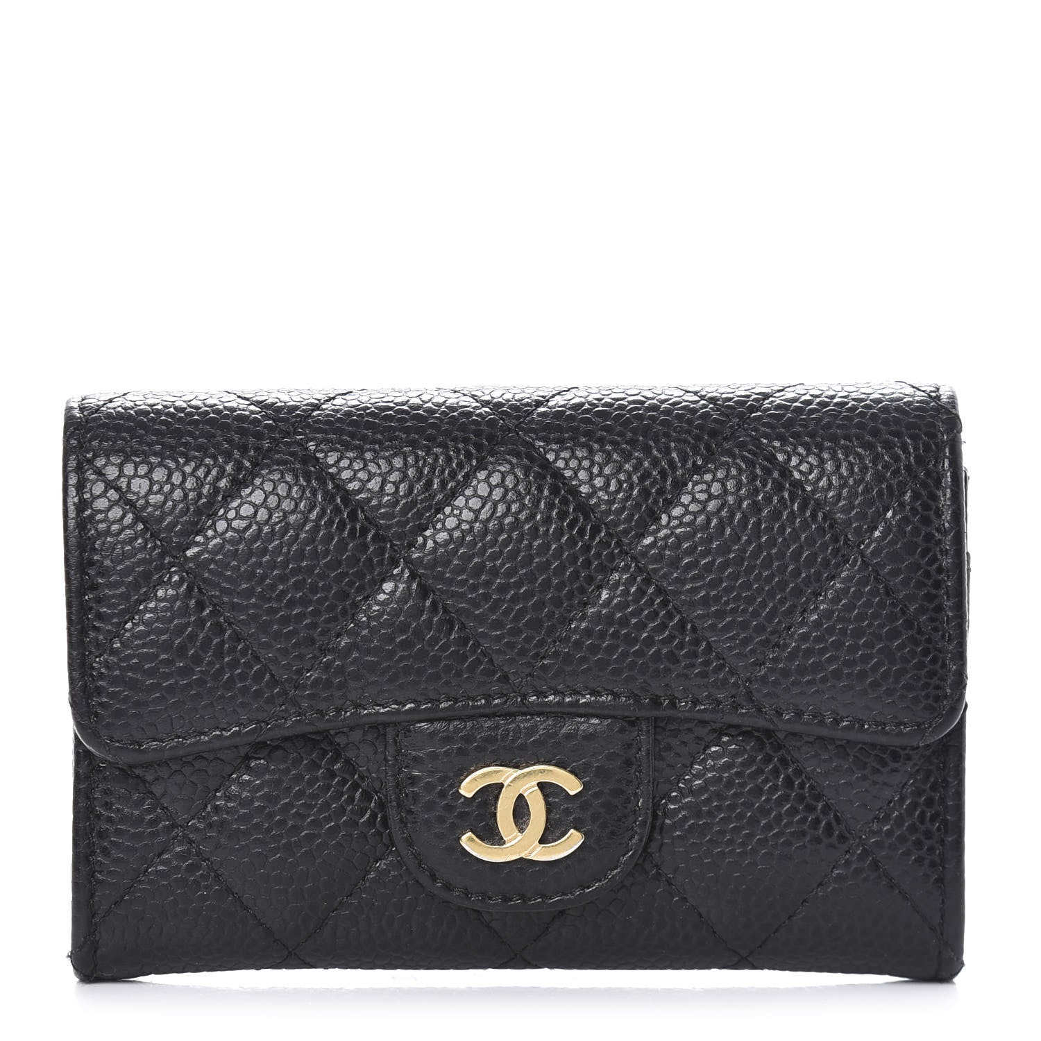 Chanel Caviar Quilted Flap Card Holder Black 1 of 9