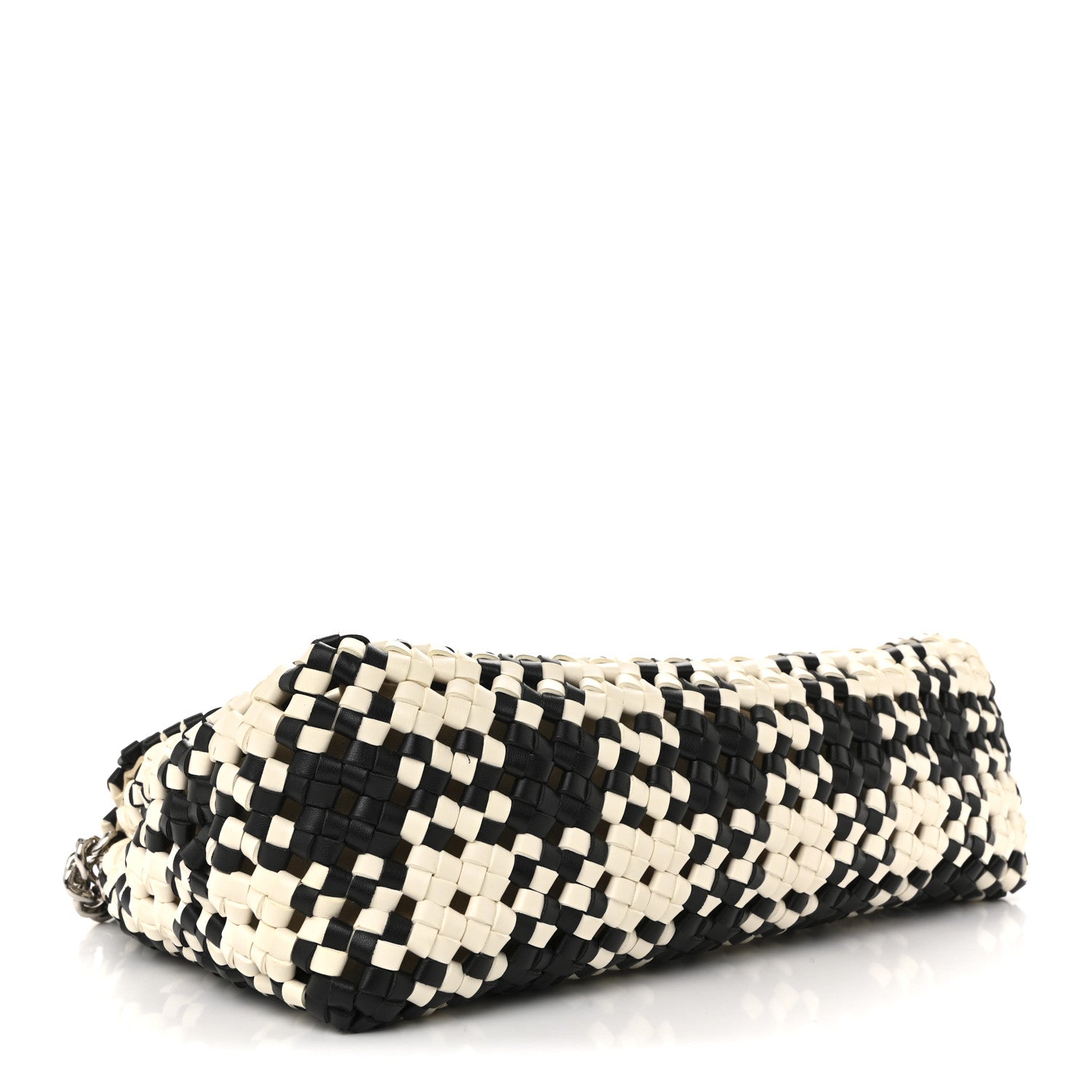 Stella McCartney Eco Alter Nappa Woven Bex Shoulder Bag Black Ivory 4 of 12