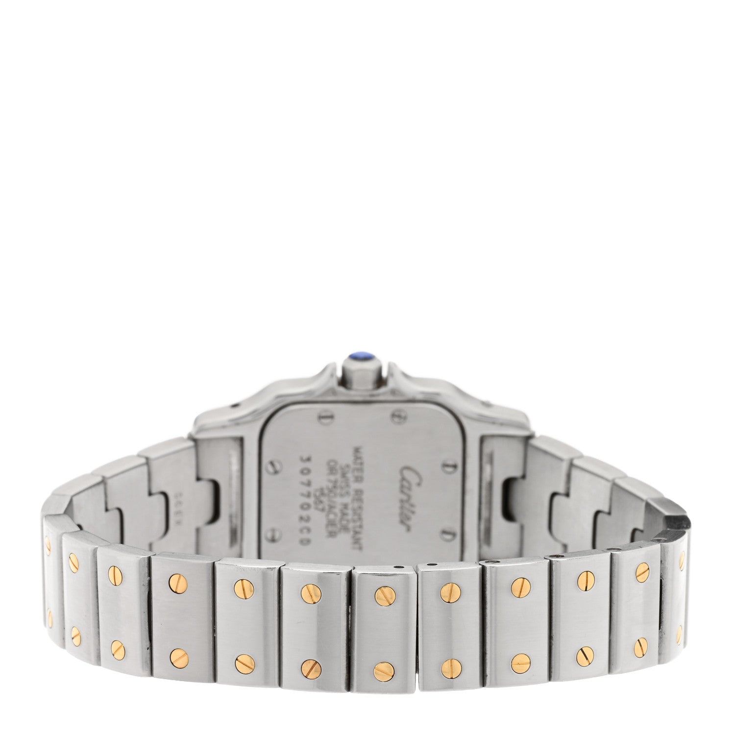 Cartier Stainless Steel 18K Yellow Gold 24mm Santos De Cartier Galbee Quartz Watch 3 of 4