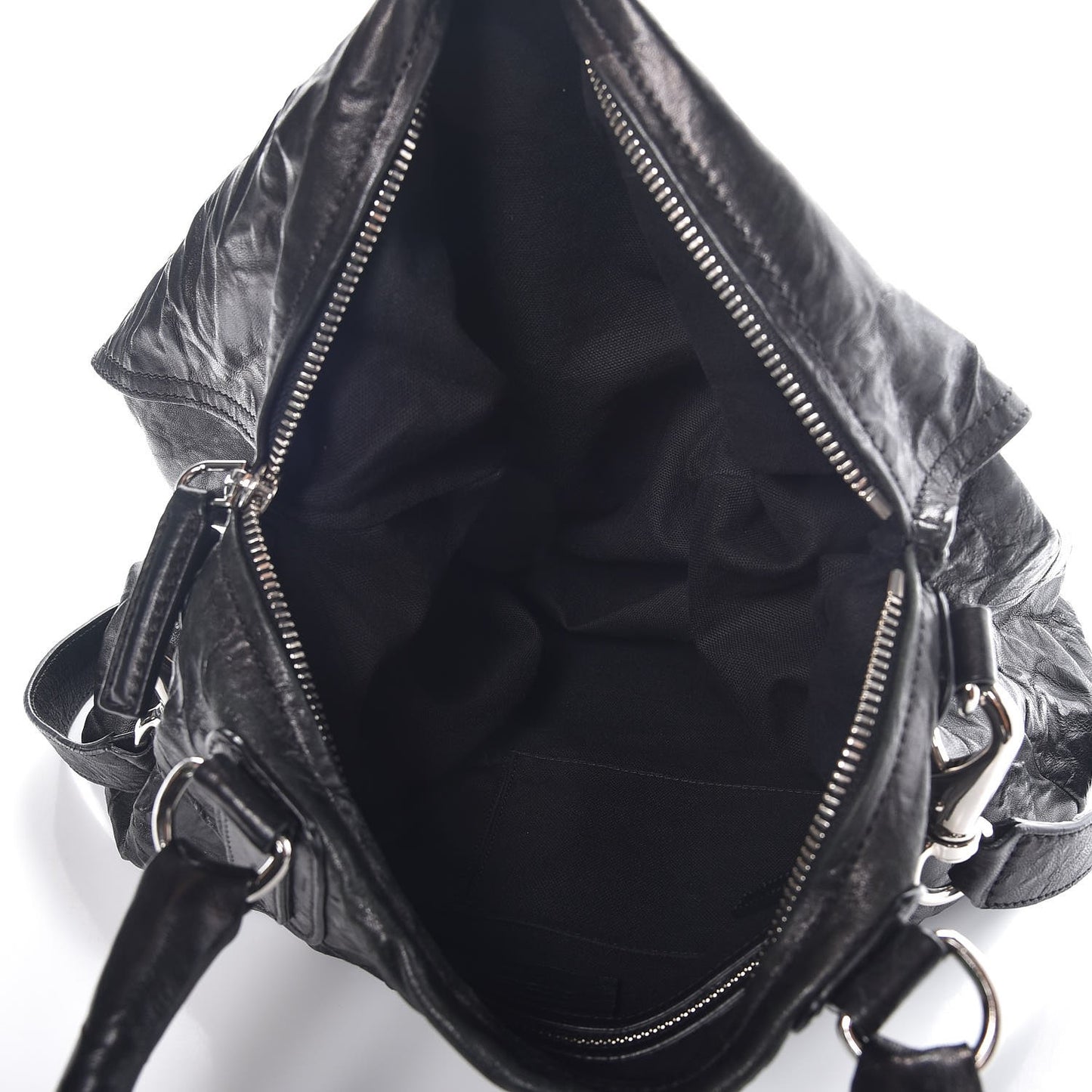 Tumbled Sheepskin Large Pandora Bag Black