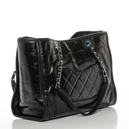 Chanel Glazed Calfskin Small Deauville Tote Black 3 of 7