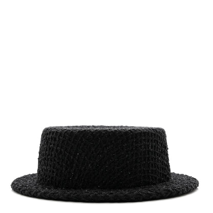 Chanel Tweed Boat Hat M Black 4 of 7