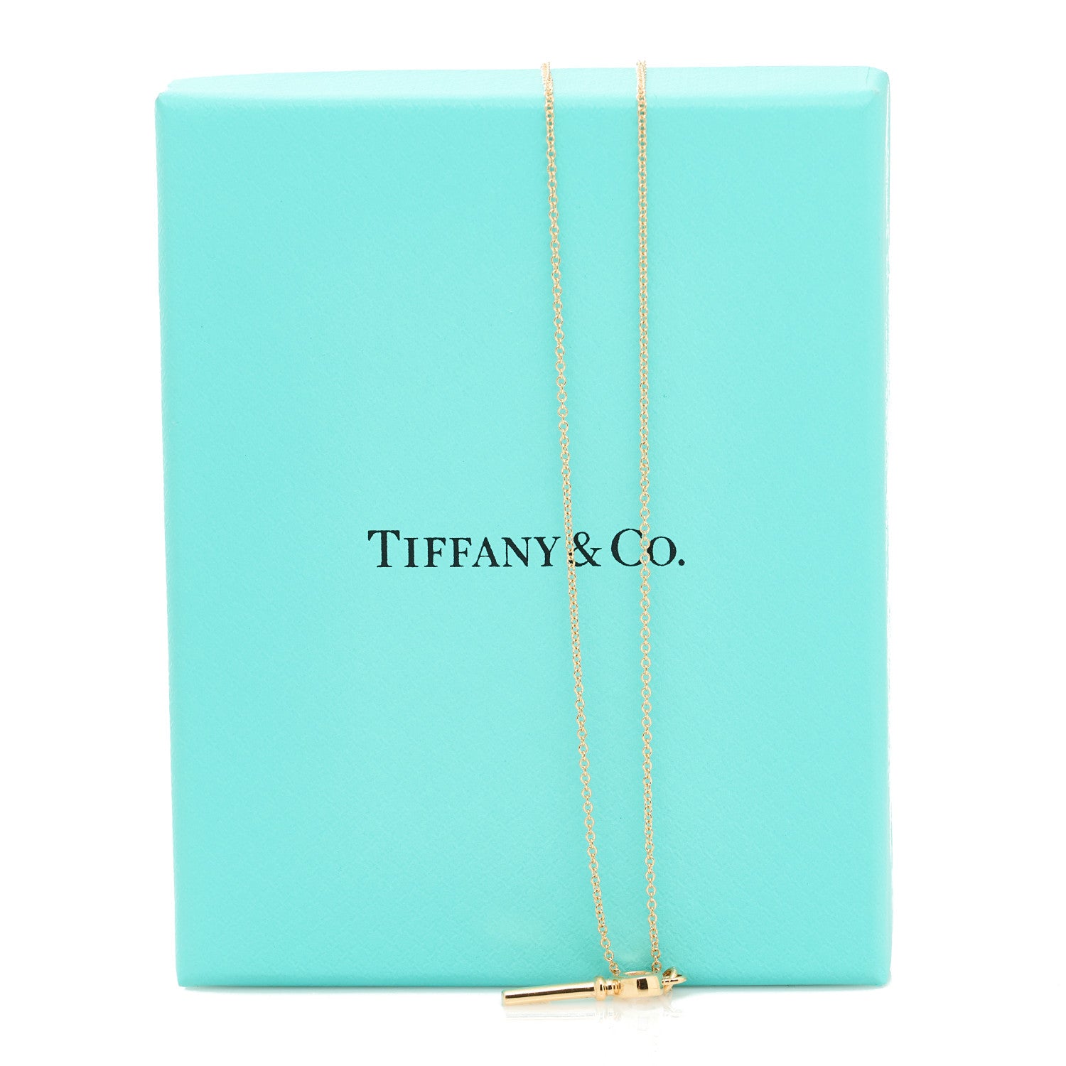 Tiffany 18K Rose Gold Mini Oval Key Pendant Necklace 1766495