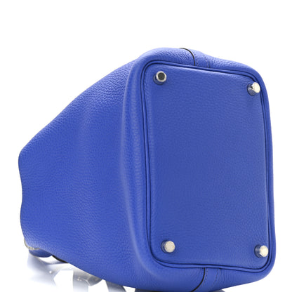 Hermes Taurillon Clemence Picotin Lock 18 PM Bleu Electrique 9 of 10