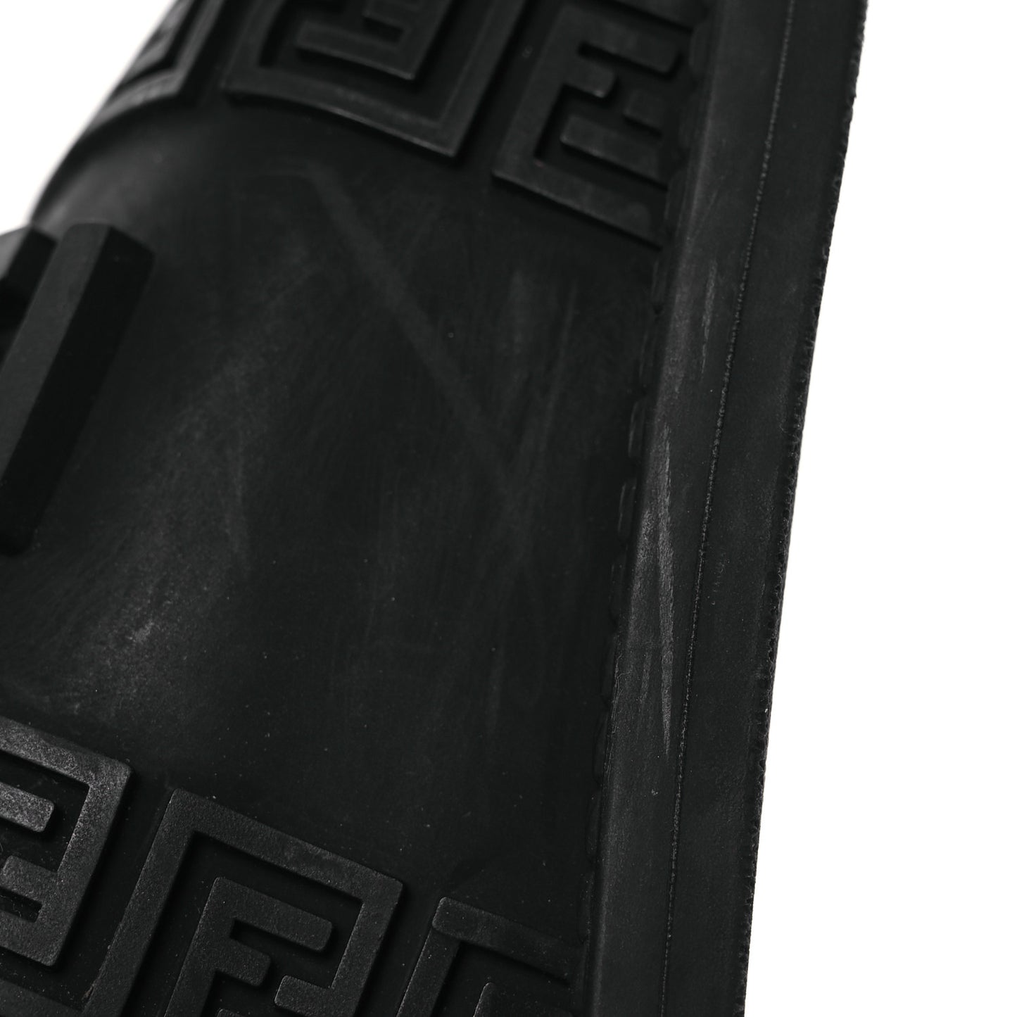 X VERSACE Rubber Logo Slide Sandals 38 Black