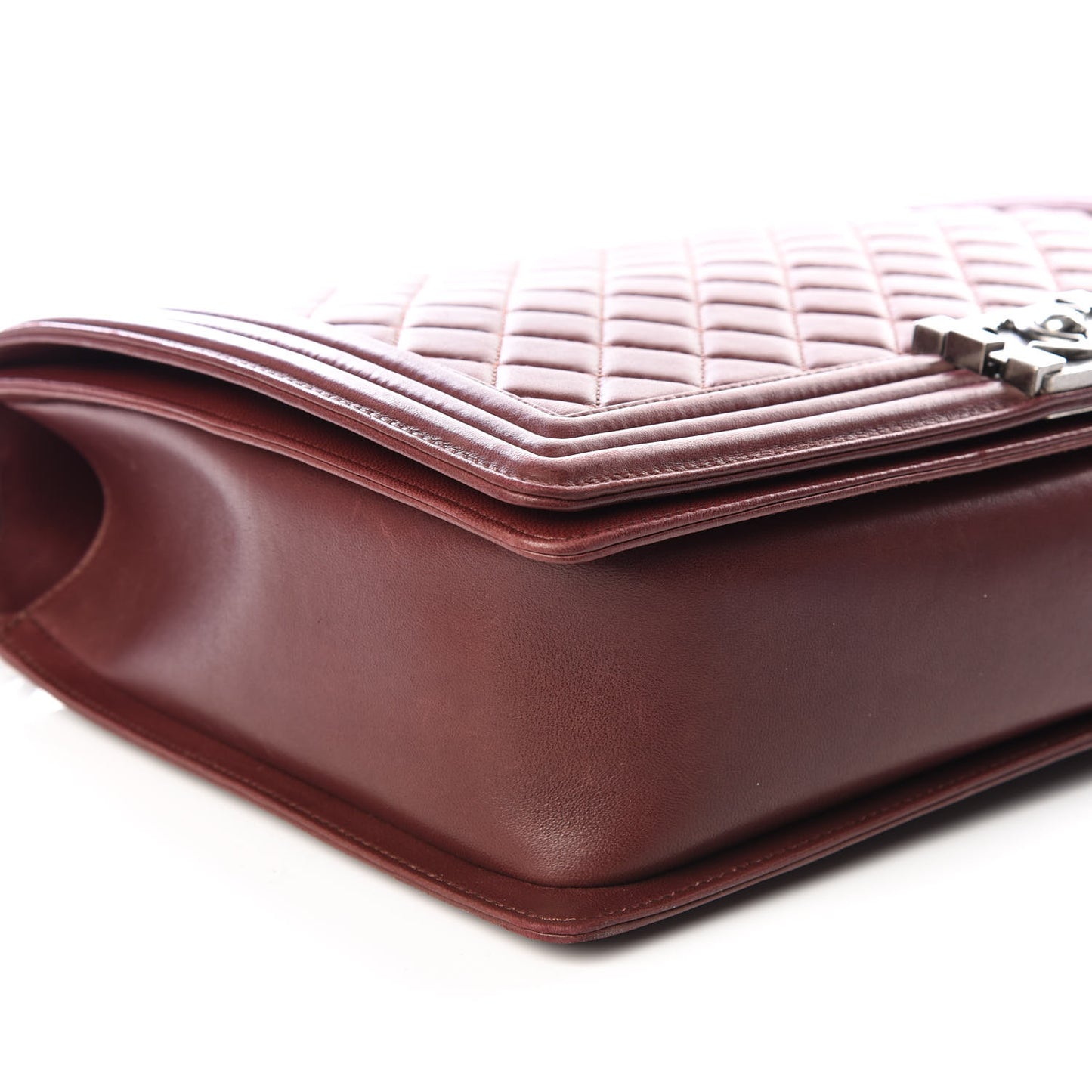 Lambskin Quilted Large Boy Flap Burgundy