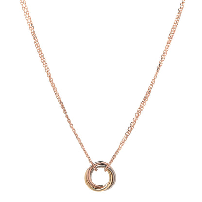 Cartier 18K Pink Yellow White Gold Trinity Double Chain Pendant Necklace 3 of 7