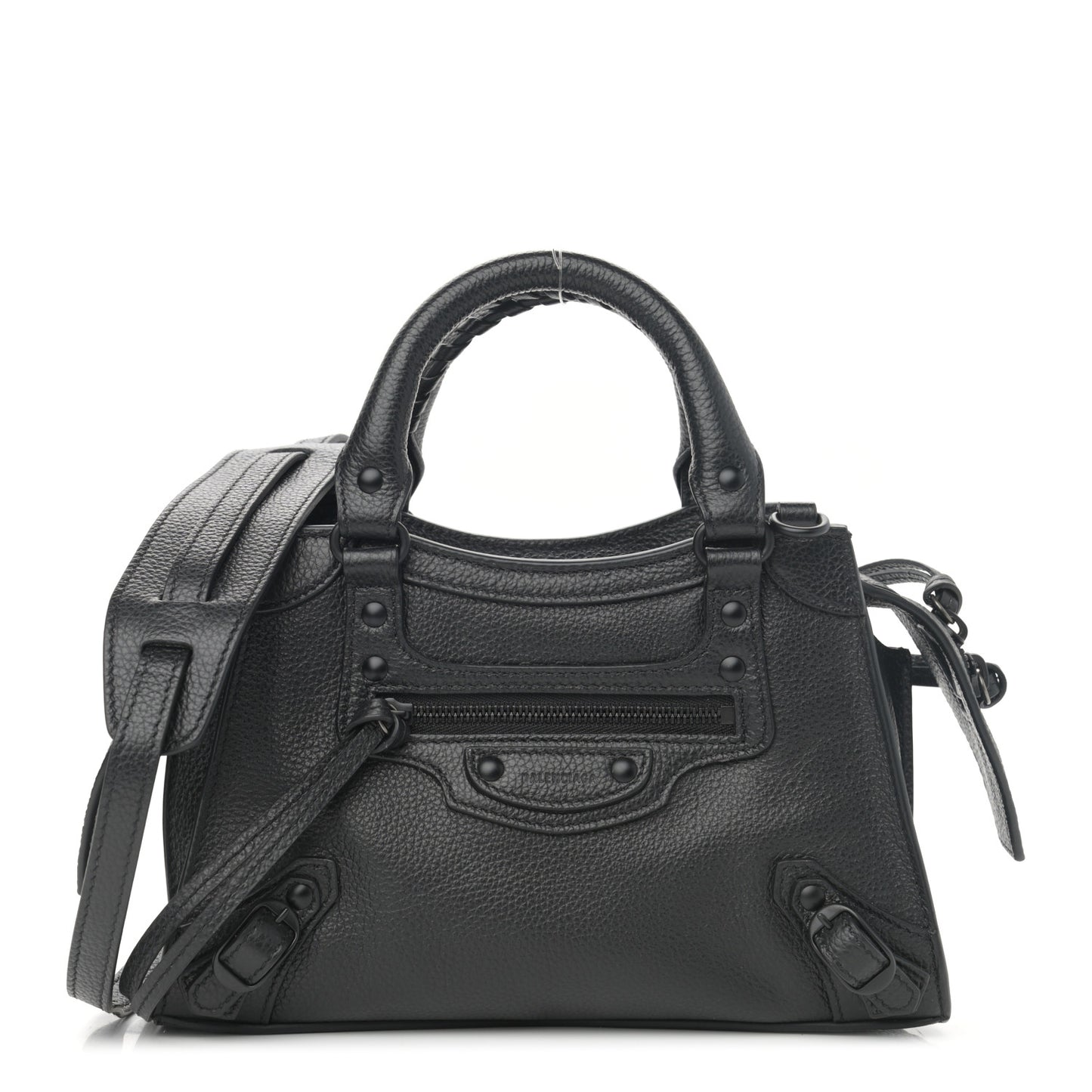 Grained Calfskin Neo Classic Black Hardware Mini City Black