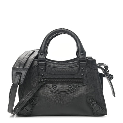 Balenciaga Grained Calfskin Neo Classic Black Hardware Mini City Black 1 of 13