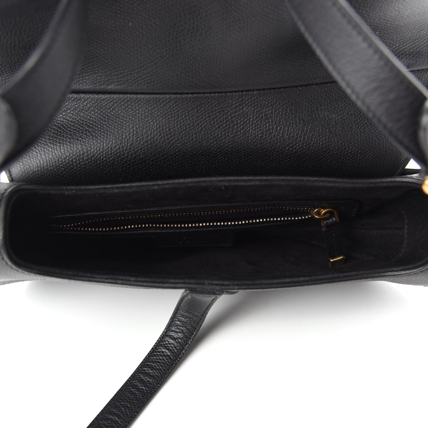 Grained Calfskin Saddle Bag Black