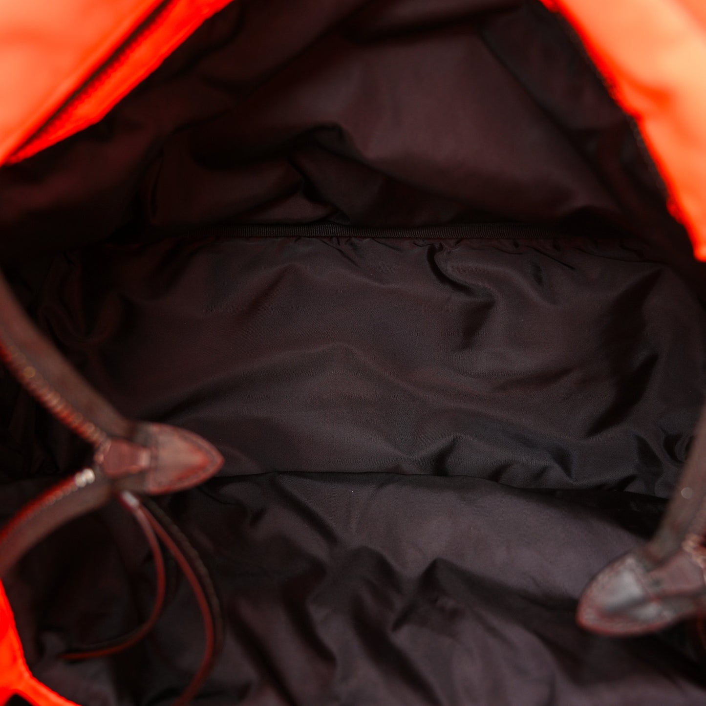 Tessuto Nylon Soft Padded Medium Shopping Tote Arancio Fluo