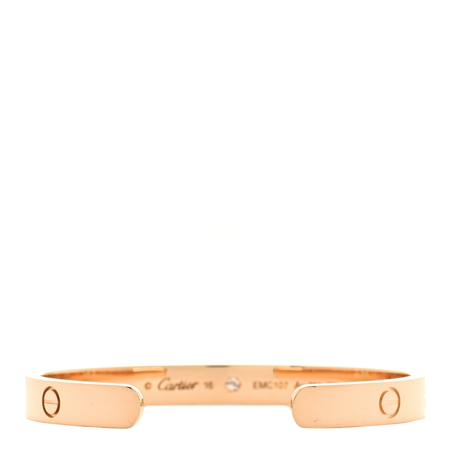 Cartier 18K Yellow Gold 1 Diamond LOVE Cuff Bracelet 16 3 of 6