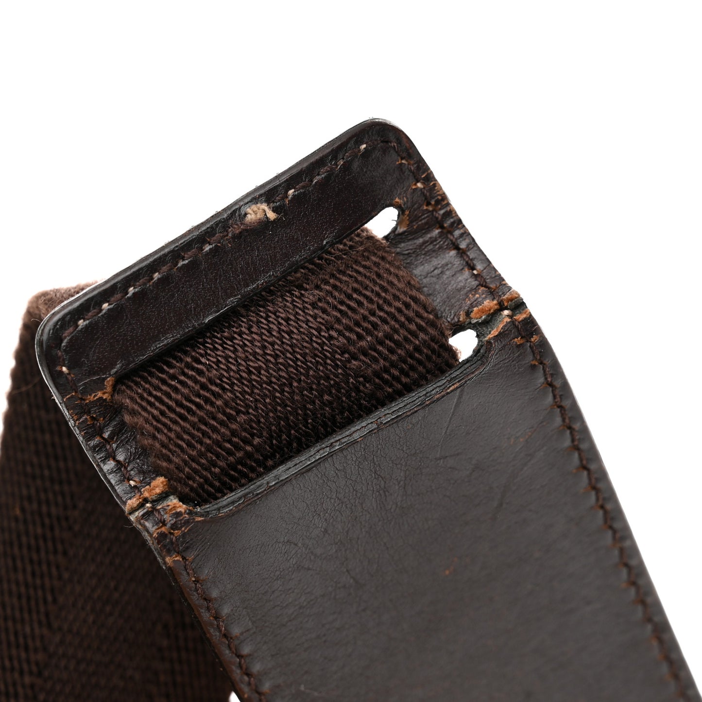 GG Supreme Monogram Belt Bag Dark Brown