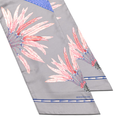 Hermes Silk Brazil Maxi Twilly Gris Perle Saumon Mauve 2 of 6