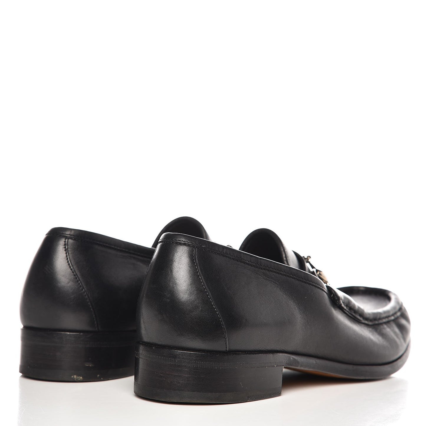 Calfskin Mens Horsebit Loafers 10.5 Black