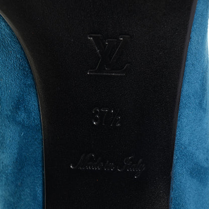 Louis Vuitton Suede Goatskin Crystal Addict Slipper 37.5 Blue 6 of 8