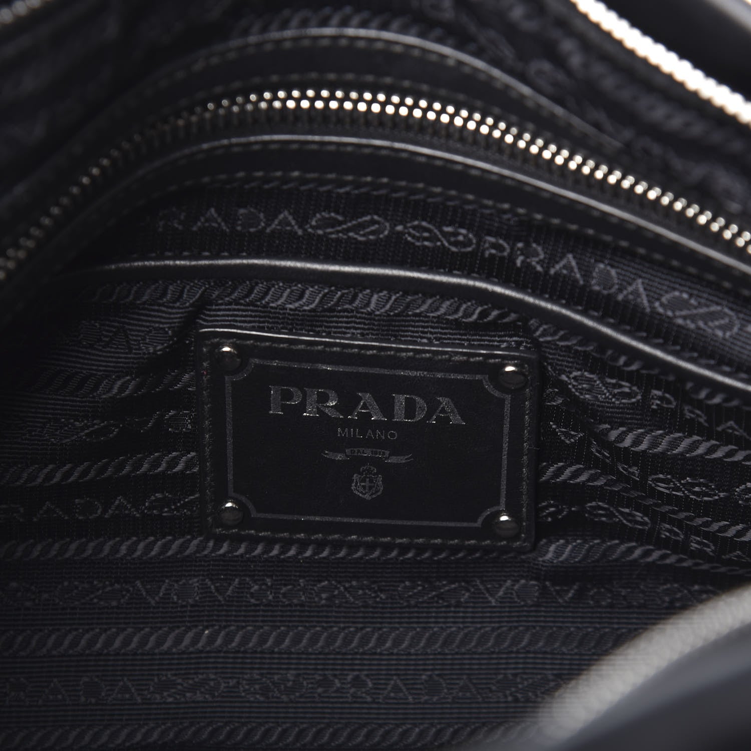 Prada Tessuto Nylon Soft Calf Shopping Satchel Black 6 of 10