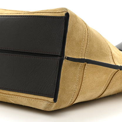 Loewe Suede Calfskin Strip Shoulder Bag Gold Black 7 of 12