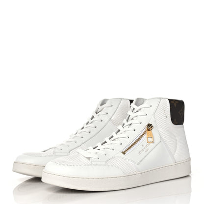 Louis Vuitton Monogram Calfskin Rivoli High Top Sneakers 10 White 3 of 8