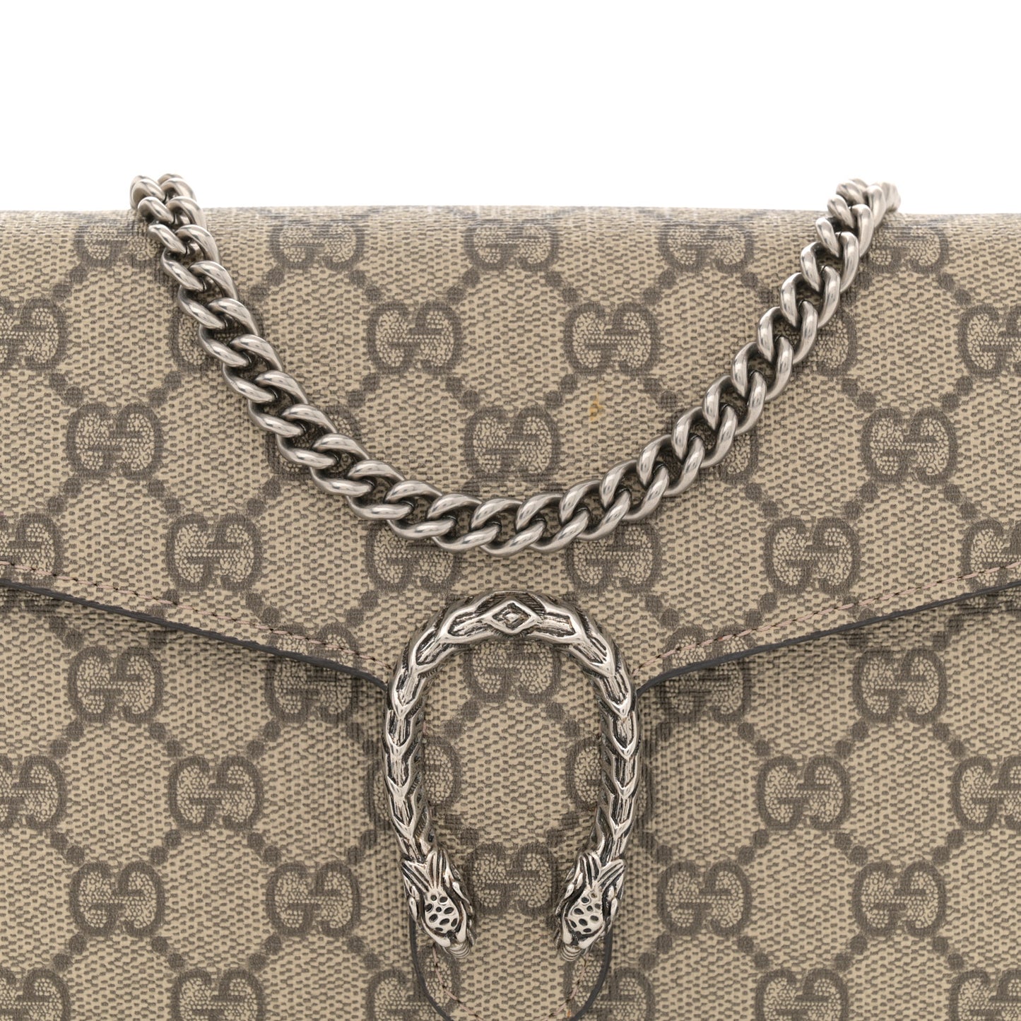 GG Supreme Monogram Mini Dionysus Chain Wallet Beige Taupe