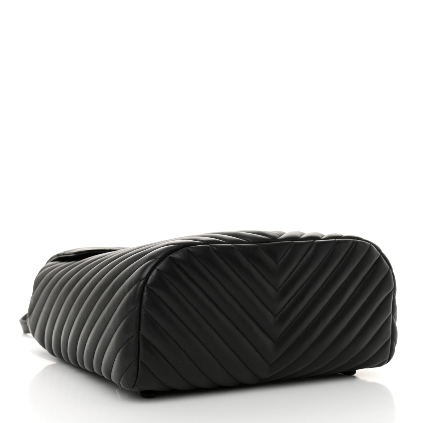 Calfskin Chevron Quilted Large Urban Spirit Backpack Black