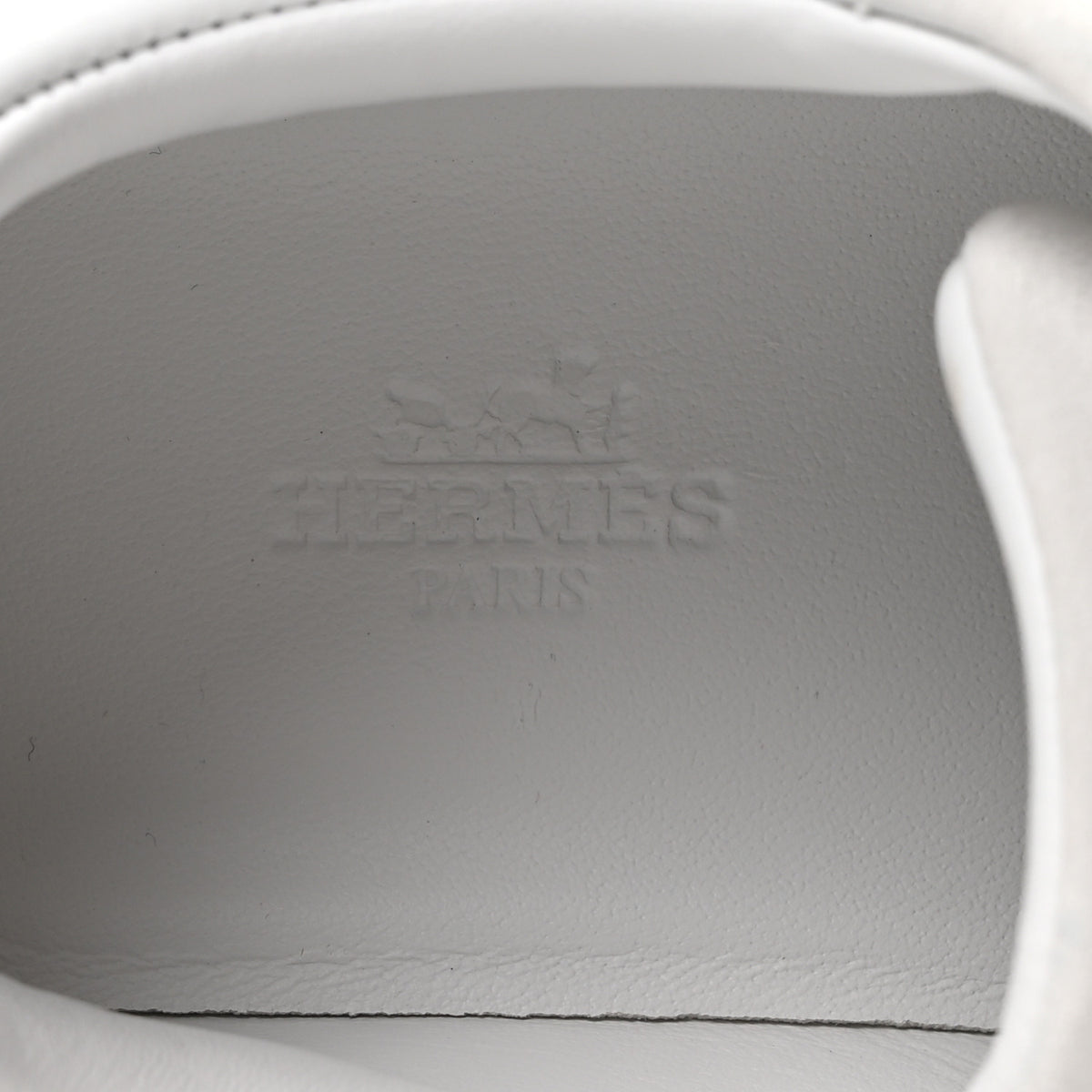 Hermes Sport Goatskin Suede Goatskin Bouncing Sneakers 38.5 White Black 8 of 10