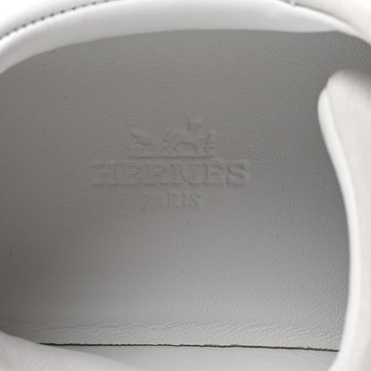 Hermes Sport Goatskin Suede Goatskin Bouncing Sneakers 38.5 White Black 8 of 10