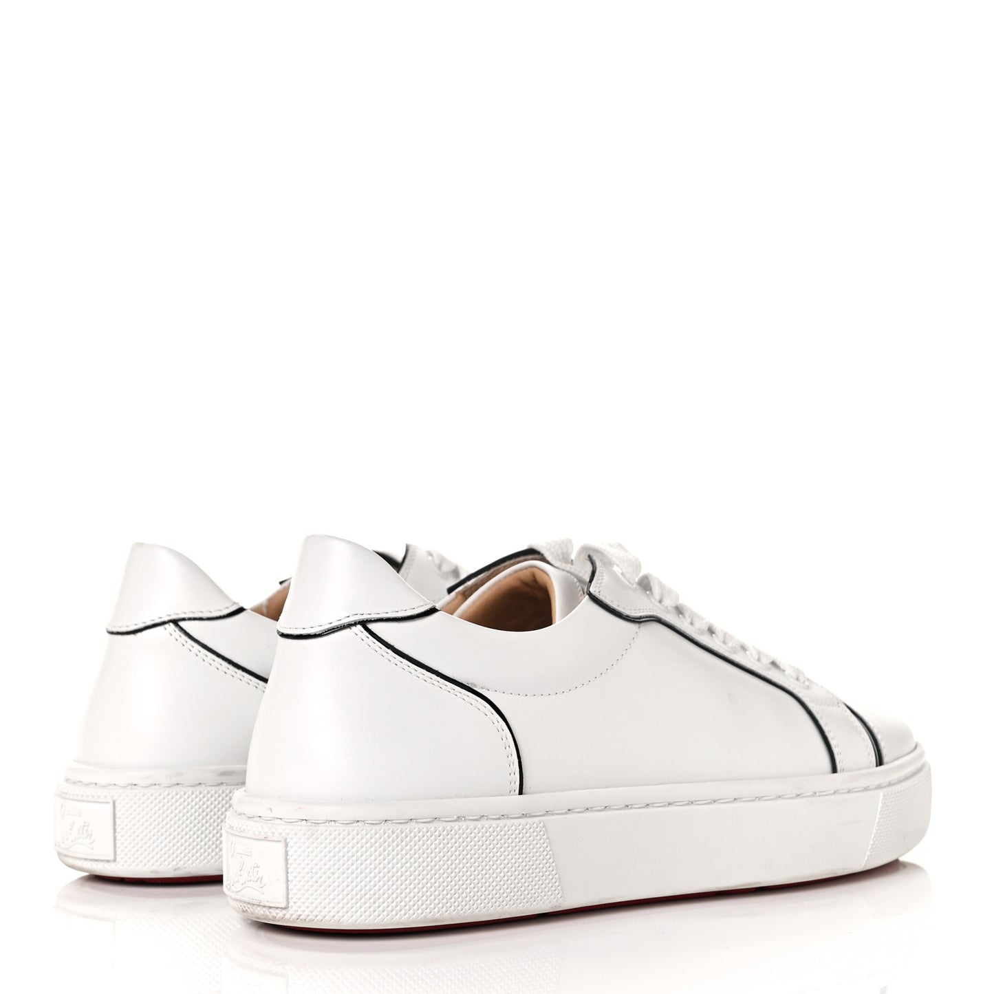 Calfskin Patent Vieirissima Flat Sneakers 38.5 White Black