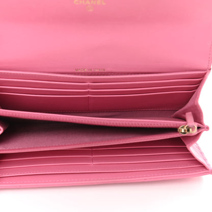 Chanel Lambskin Quilted Chanel 19 Flap Wallet Pink 5 of 11