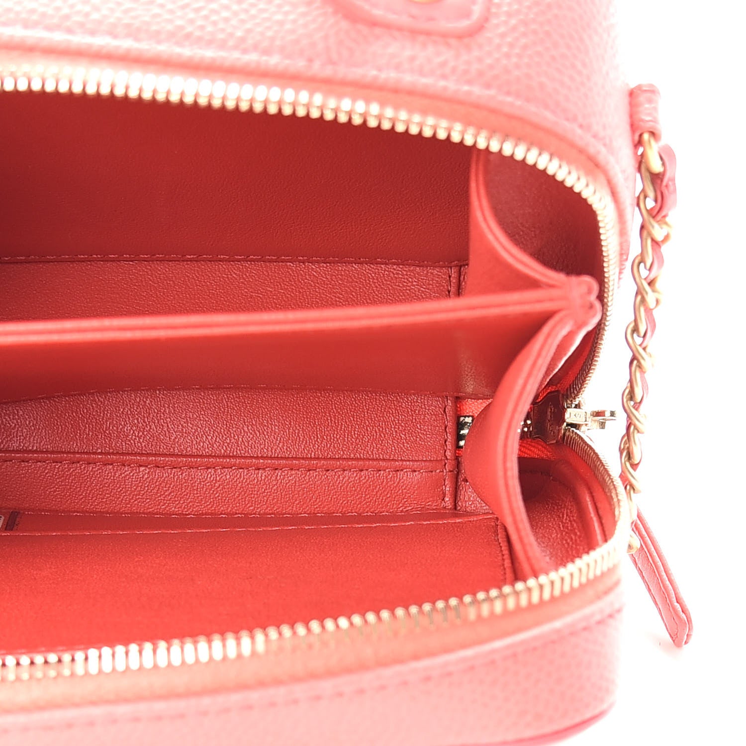 Chanel Caviar Quilted Small CC Filigree Vanity Case Coral 5 of 9