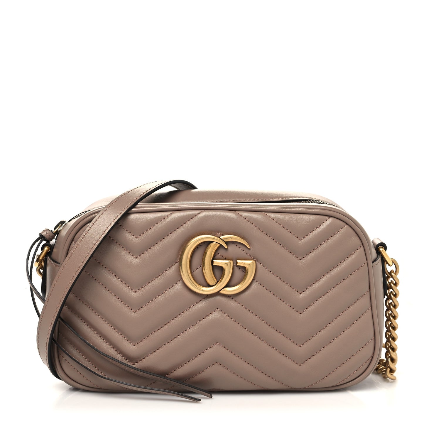 Calfskin Matelasse Small GG Marmont Chain Shoulder Bag Porcelain Rose