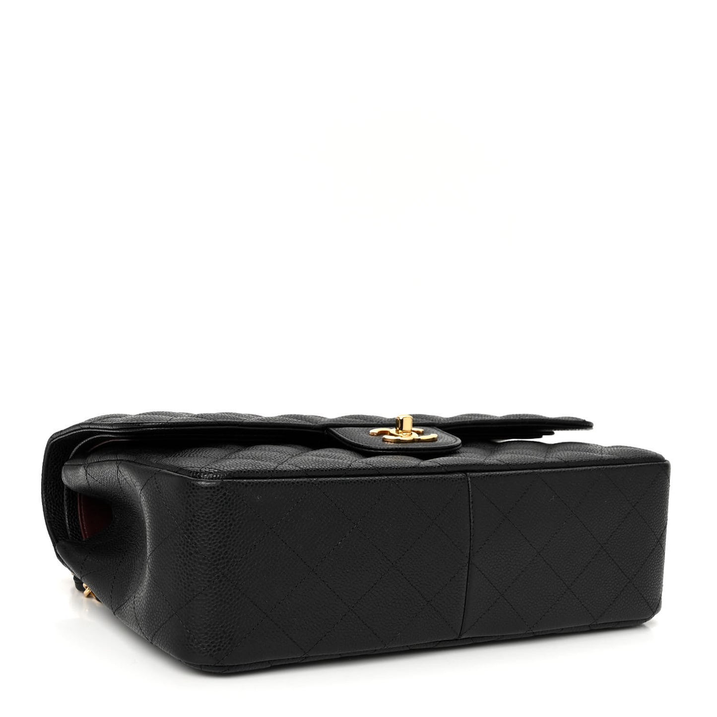 Caviar Quilted Jumbo Double Flap Black