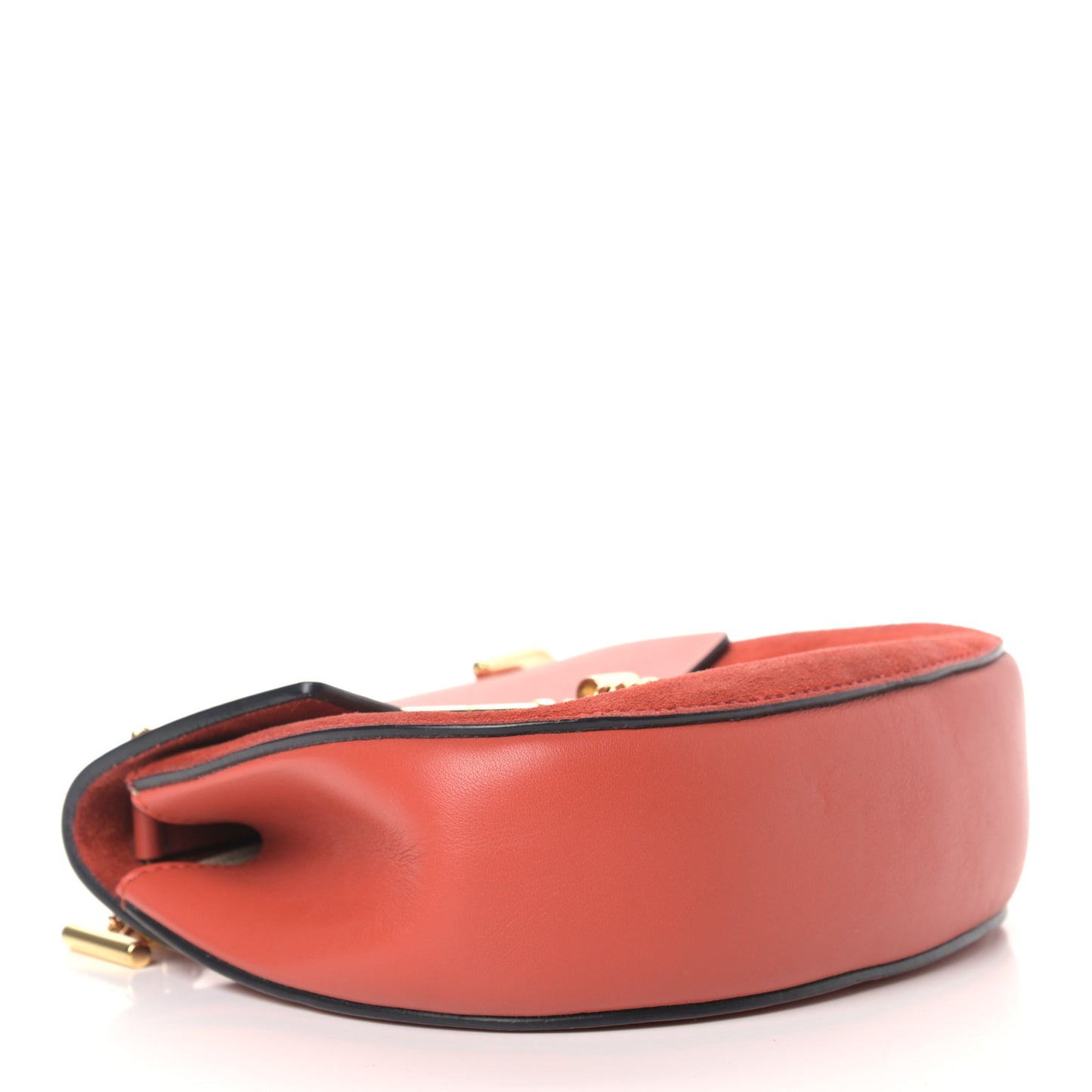 Suede Smooth Calfskin Drew Shoulder Bag Poppy