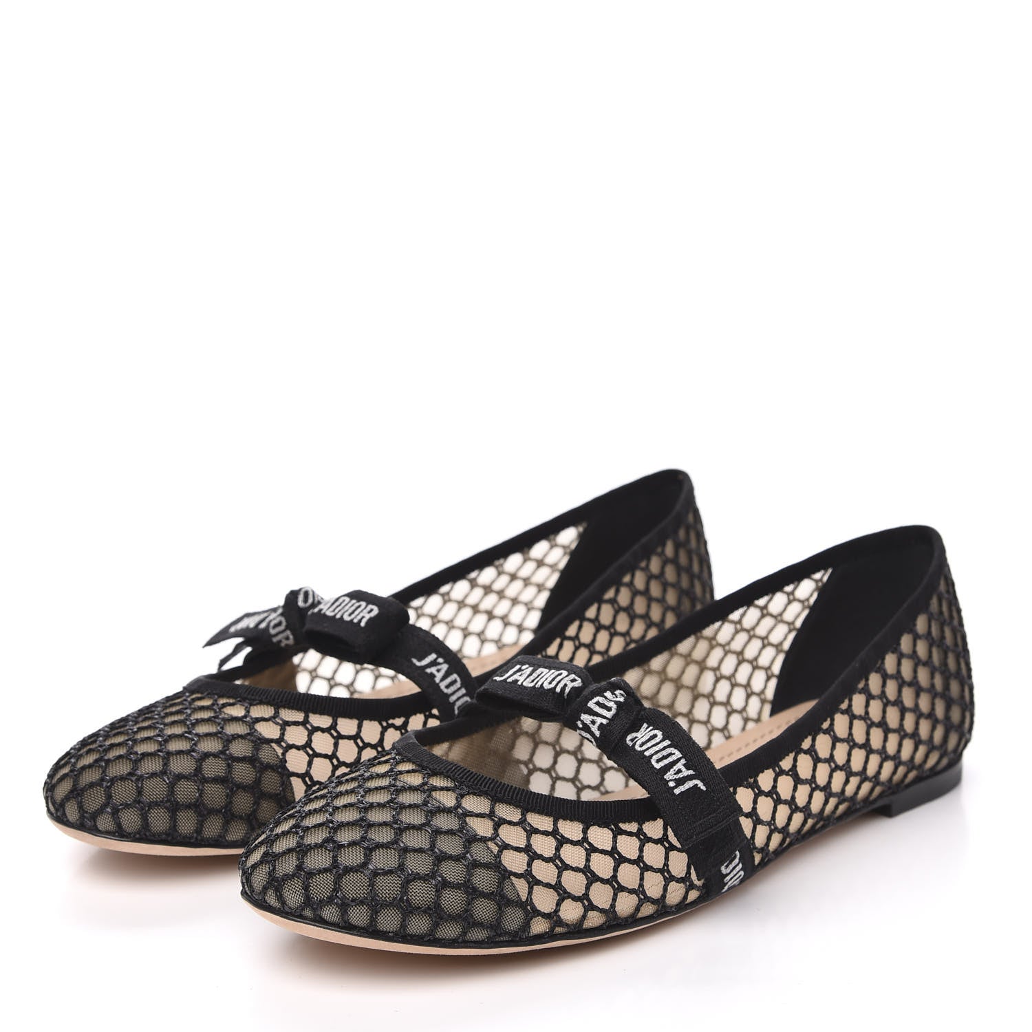 Christian Dior Resille Ribbon Miss J'Adior Ballet Flat 41 Black 3 of 8