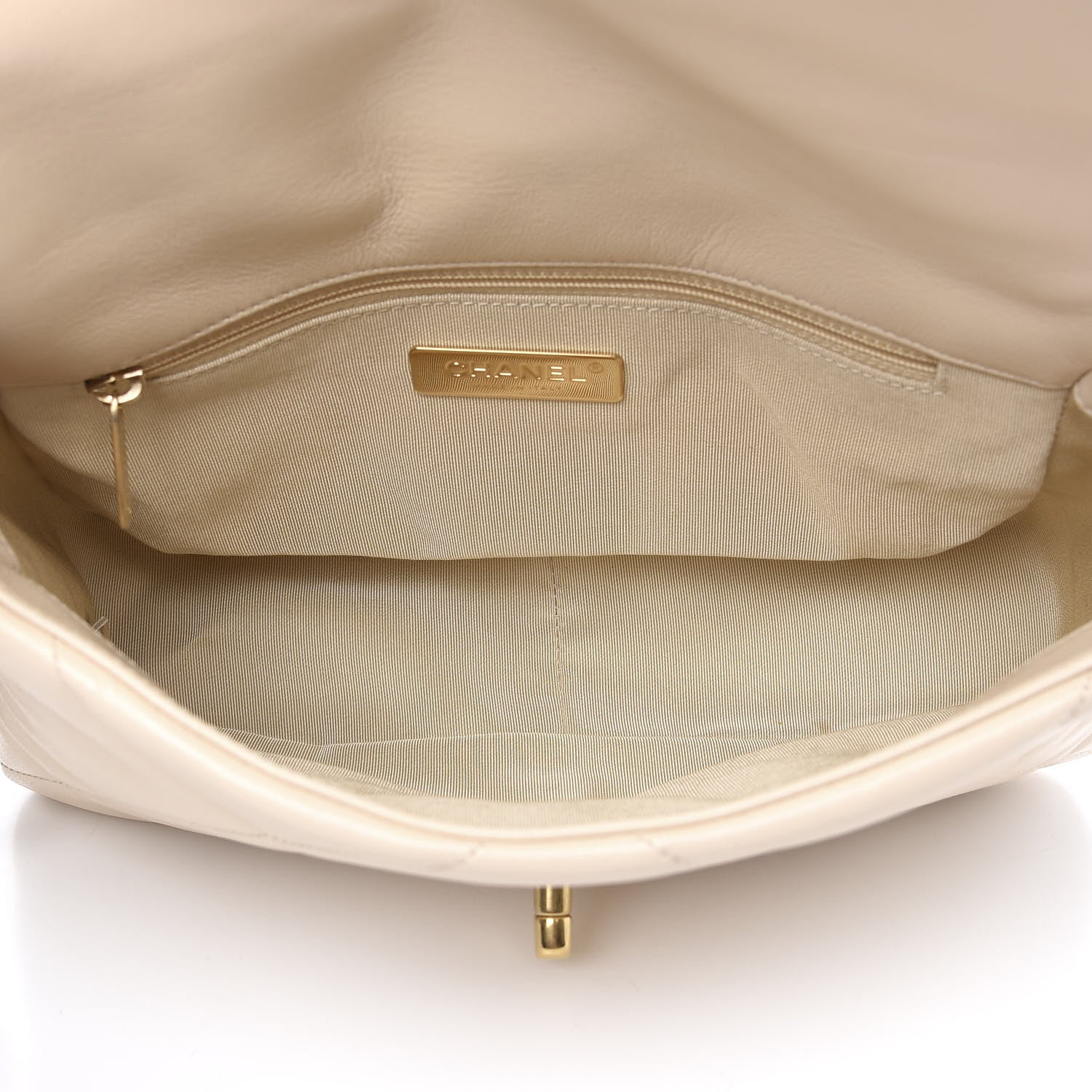 Chanel Goatskin Quilted Medium 19 Flap Beige 4 of 10