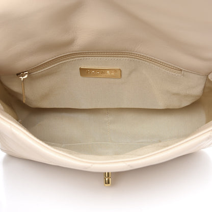 Chanel Goatskin Quilted Medium 19 Flap Beige 4 of 10