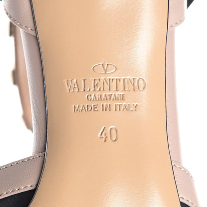 Valentino Garavani Calfskin Nappa Rockstud Ankle Strap 65mm Pumps 40 Black Poudre 6 of 8