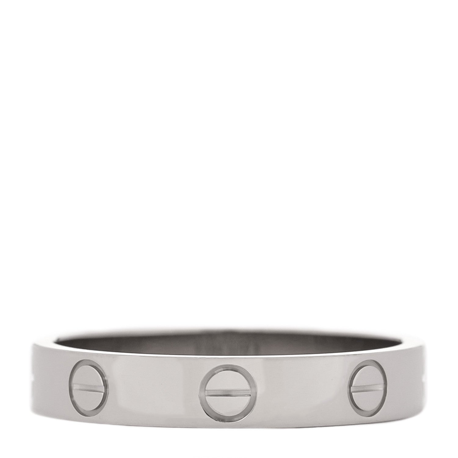 Cartier 18K White Gold 3.5mm LOVE Wedding Band Ring 56 7.75 3 of 5