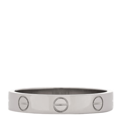 Cartier 18K White Gold 3.5mm LOVE Wedding Band Ring 56 7.75 3 of 5