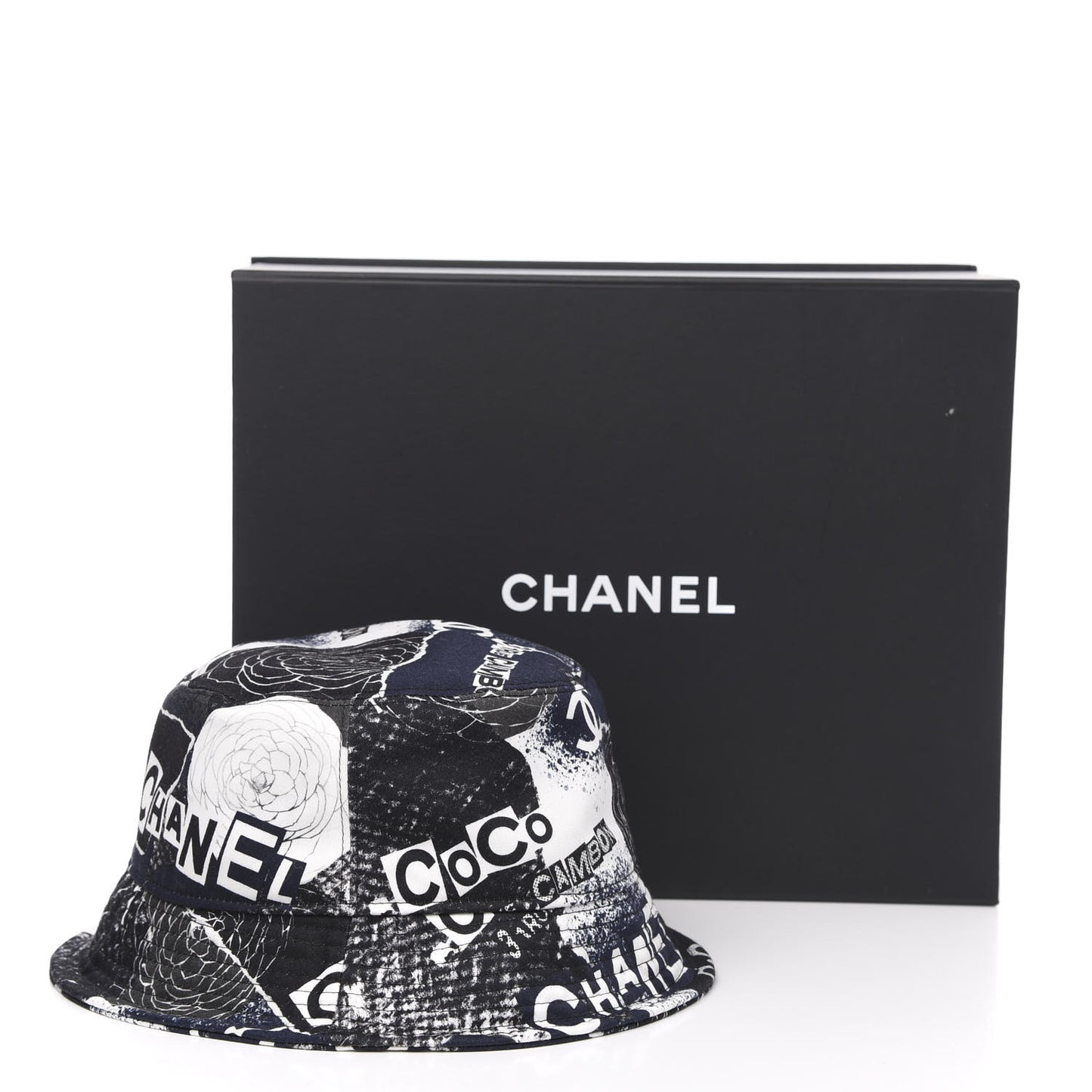 Cotton Coco Print Bucket Hat M Navy Black White
