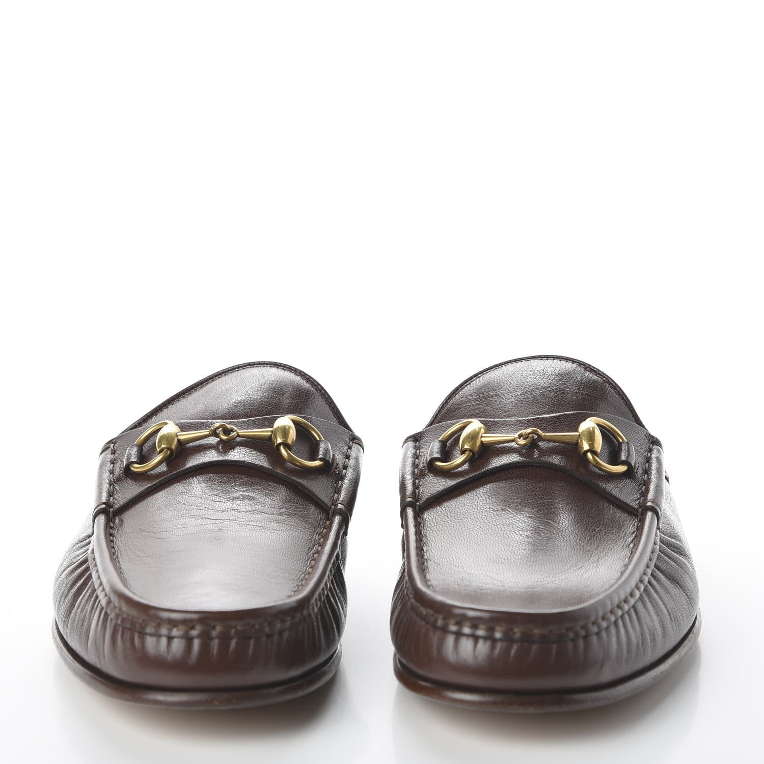 Gucci Goatskin Mens Horsebit Slippers 9 Light Brown 2 of 8