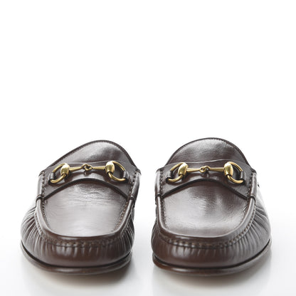 Gucci Goatskin Mens Horsebit Slippers 9 Light Brown 2 of 8